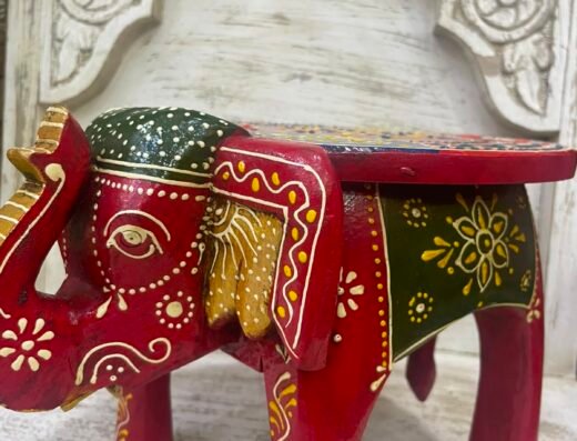 Handmade Solid Wooden Colorful Elephant – Wholesale Pack of 12 Pieces