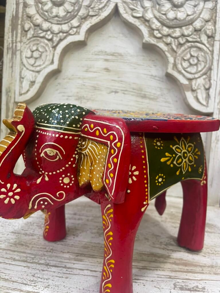 Handmade Solid Wooden Colorful Elephant – Wholesale Pack of 12 Pieces